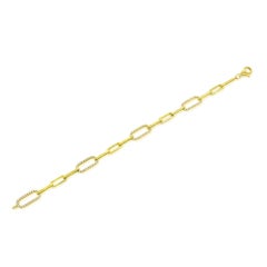 18k Yellow Paperclip Bracelet