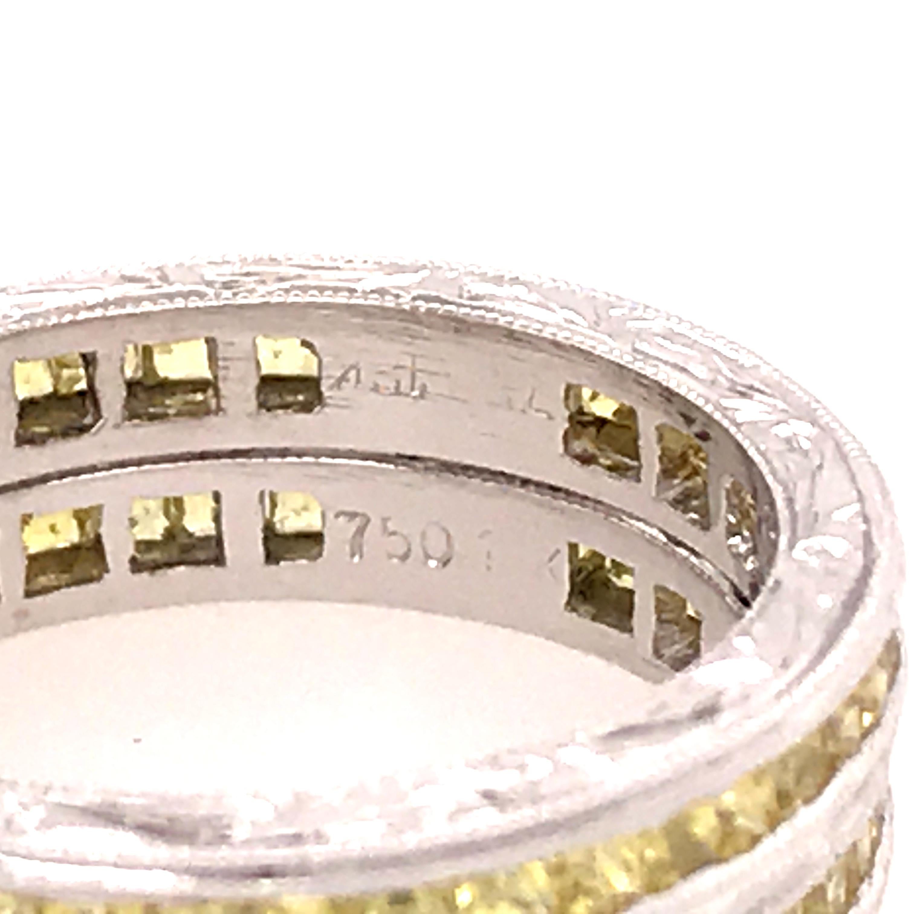 18 Karat Yellow Sapphire Stackable Ring Set White Gold 2