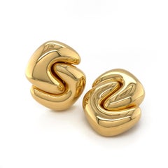 18K Yellow Small Gold Duo U Shaped Earrings