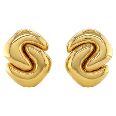 18K Yellow Small Gold Duo U Shaped Earrings