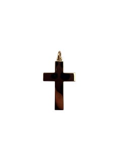 18K Yellow Solid Gold Cross Pendant #22374