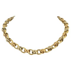 Collana in oro giallo, bianco e rosa 18k 47g A Link Italia 17"