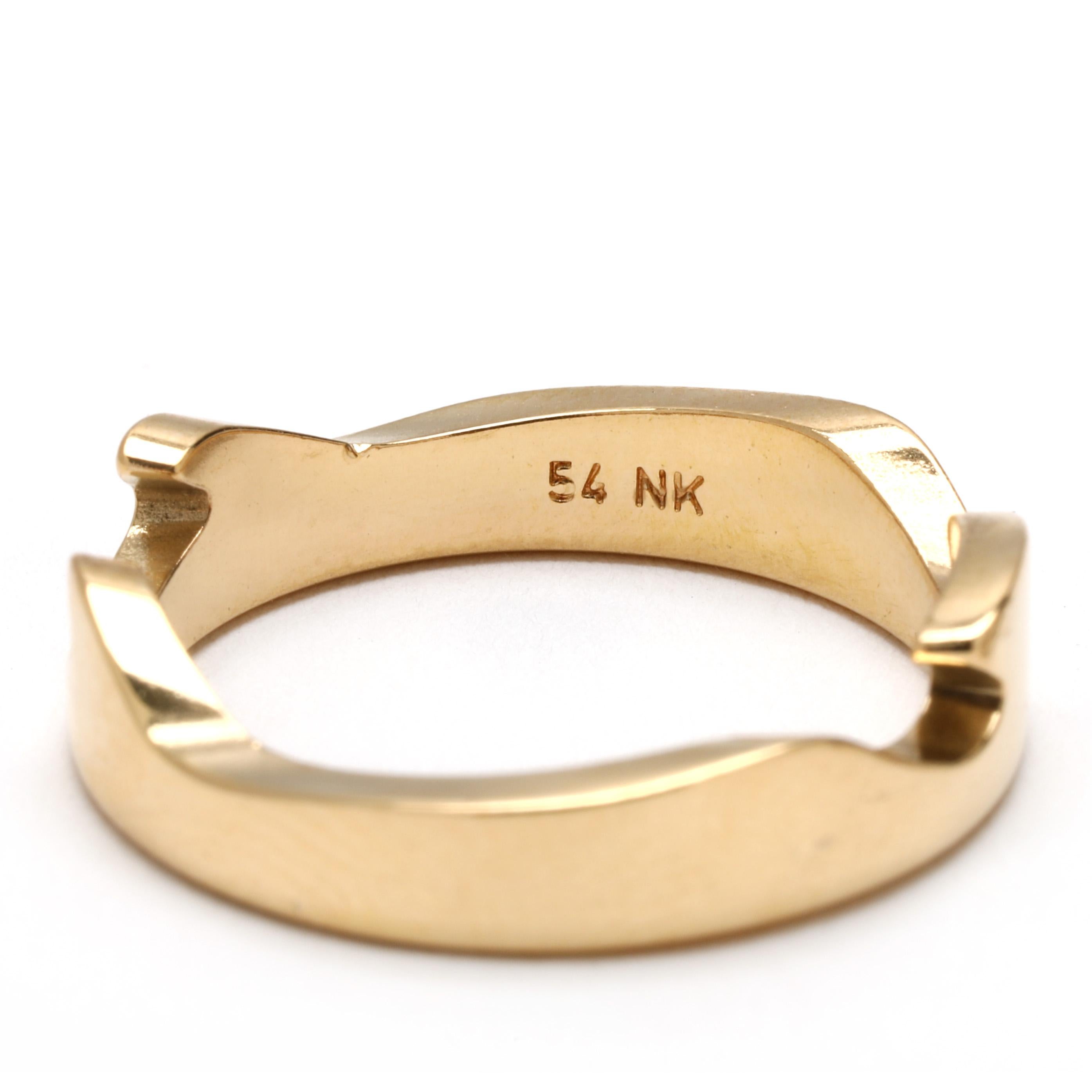 Women's or Men's 18k Yellow, White, and Rose Gold Georg Jensen Puzzle Ring, Ring Size 7