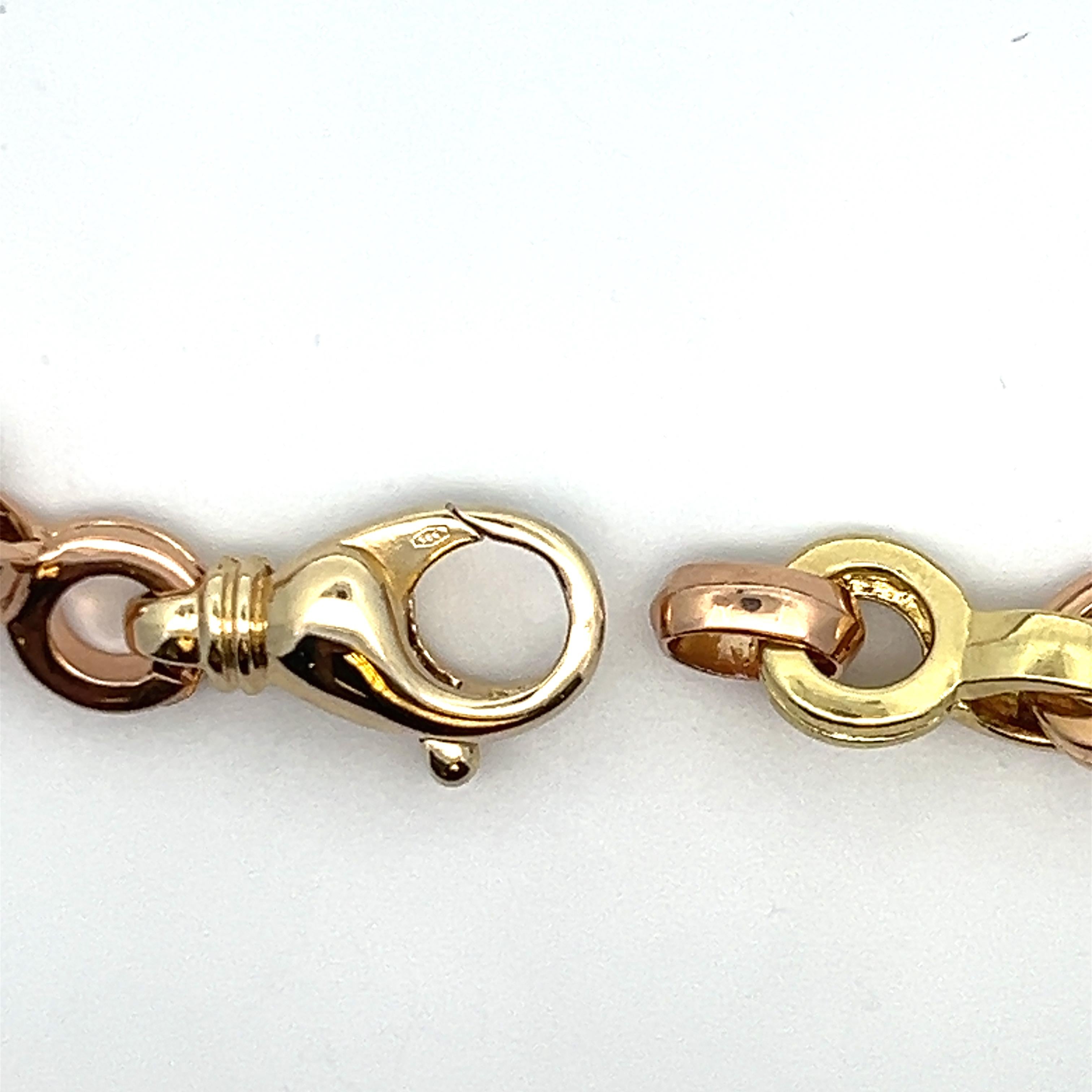 Women's 18k Yellow White And Rose Gold ID Necklace Choker 16