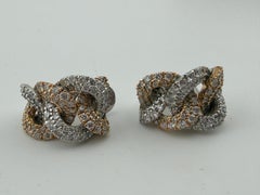 18k Yellow & White Gold Diamond Earrings