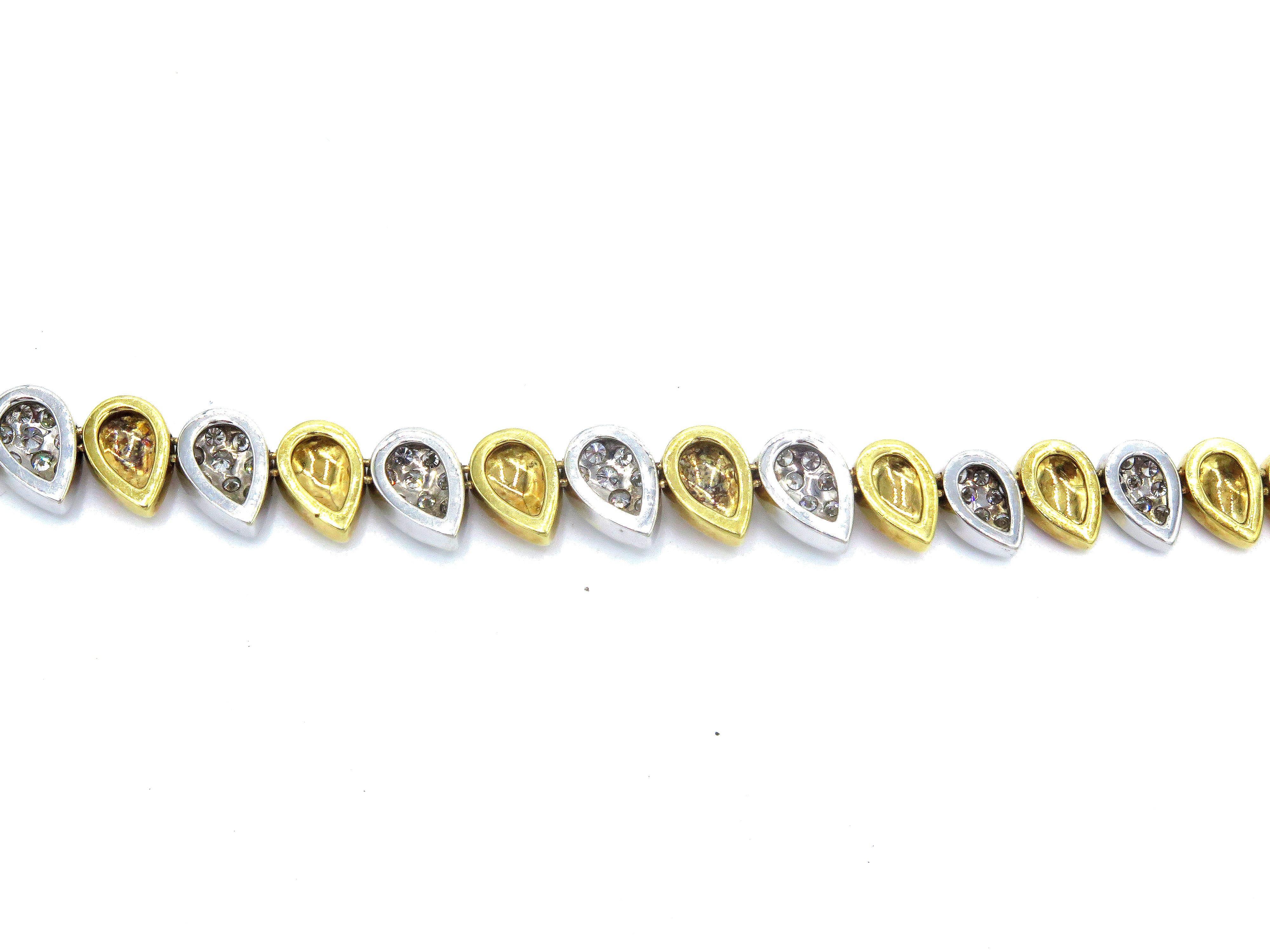 Women's or Men's 18 Karat Yellow and White Gold Diamond Necklace Choker