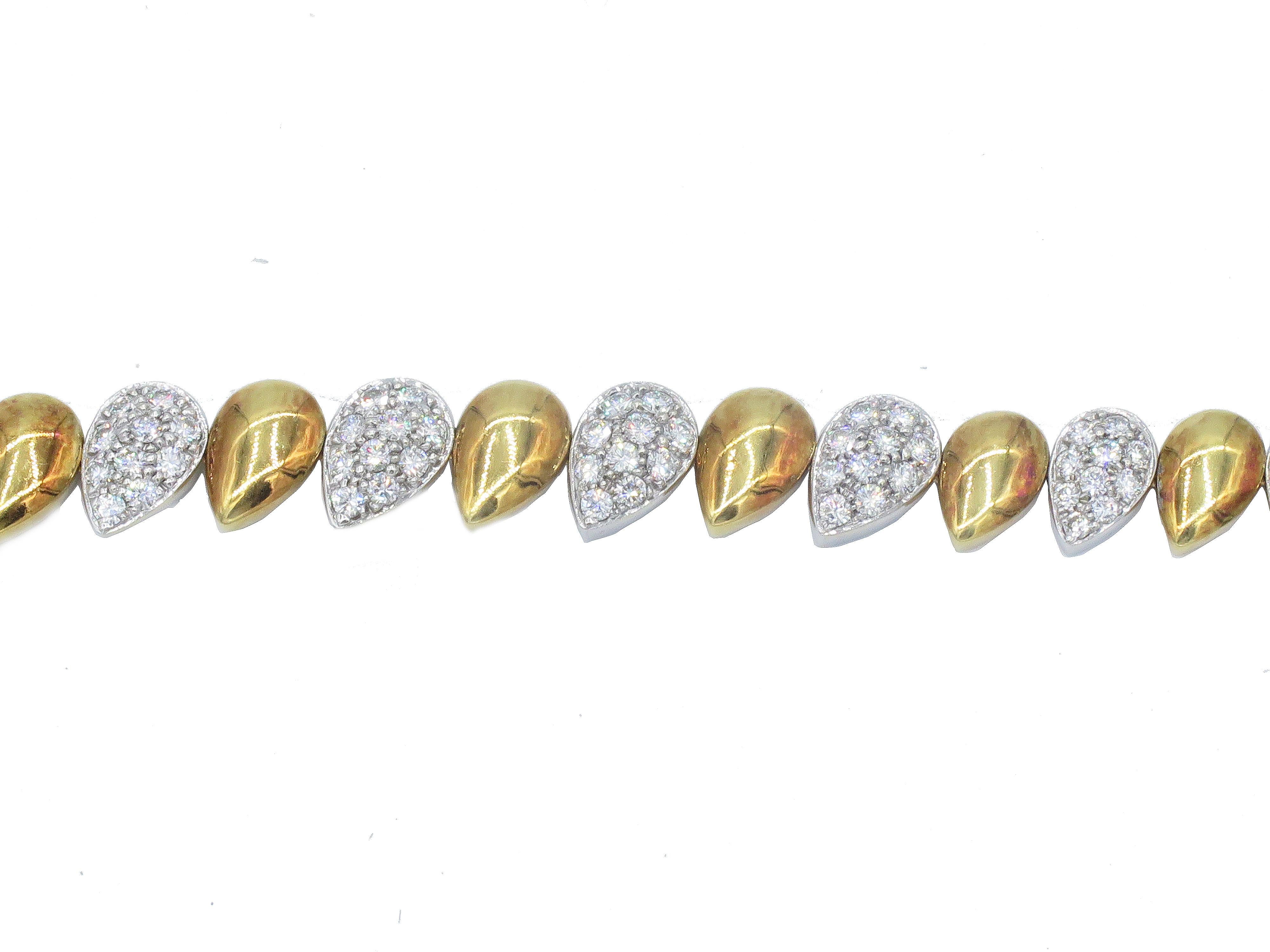 18 Karat Yellow and White Gold Diamond Necklace Choker 1