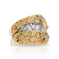 18K Yellow & White Gold Diamond Ring – 0.27ct White Diamonds, 36 Stones