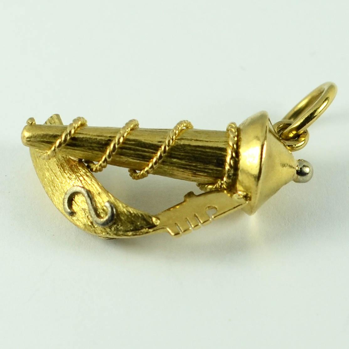 Women's or Men's 18 Karat Yellow White Gold Large Italian Gondola Boat Venice Charm Pendant