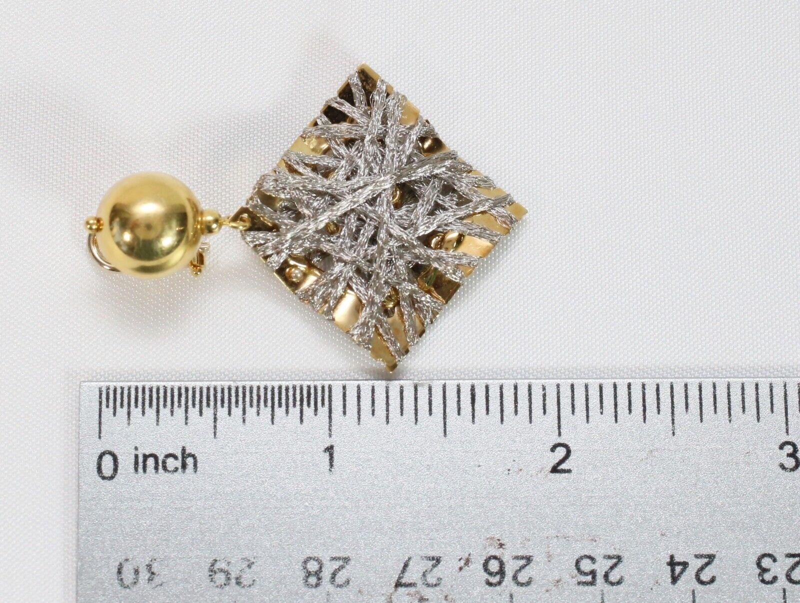 18k Yellow & White Gold Pendant & Earring Set, 27.0g For Sale 3