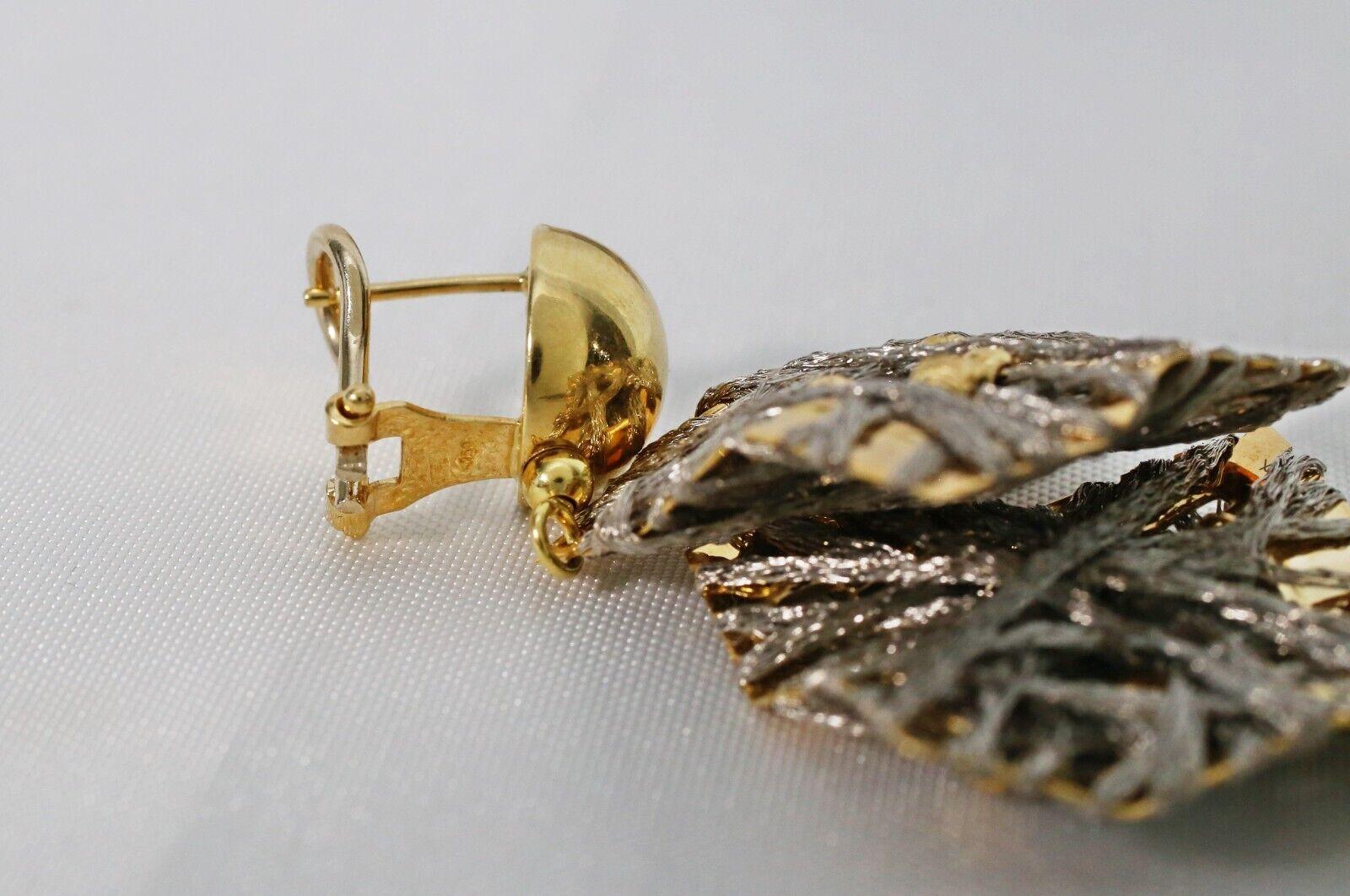 18k Yellow & White Gold Pendant & Earring Set, 27.0g For Sale 5