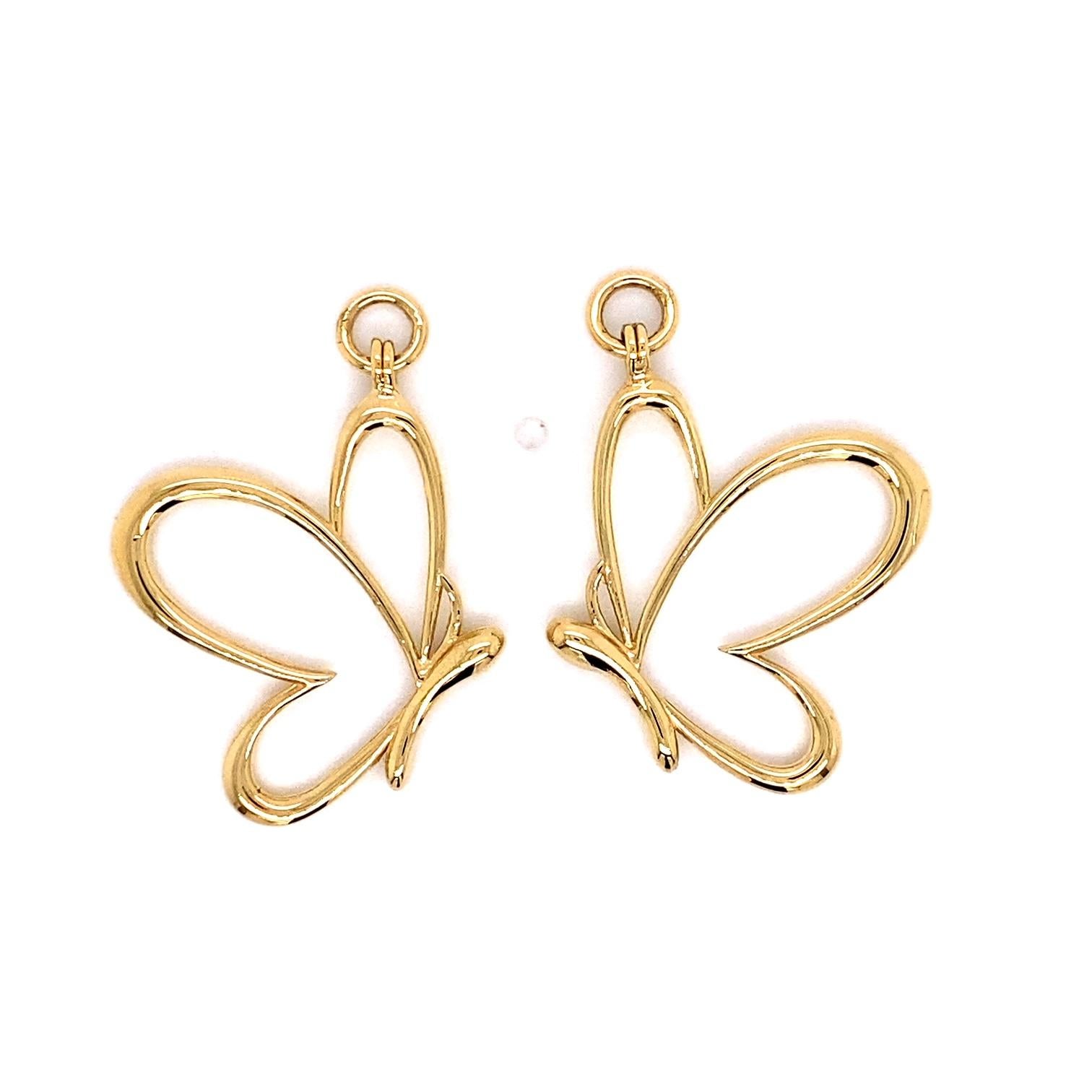 gold butterfly earrings hoops