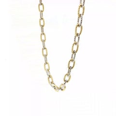 18K Yellow & White Gold Twisted Paperclip Chain