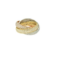 18 Karat Yellow, Rose, and White Gold Tri-Color Trinity Rolling Ring