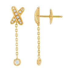 18-karätige Chaumet-Diamantohrringe aus Gelbgold