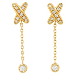 18-karätige Chaumet-Diamantohrringe aus Gelbgold