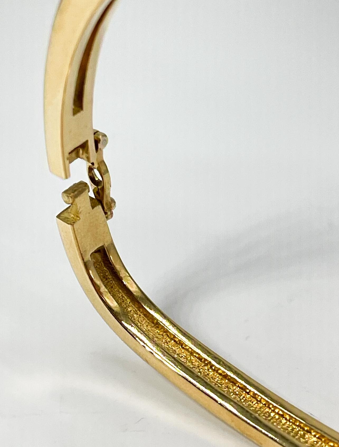 Round Cut 18K YG Coffin & Trout Bangle with Pink, White, and Yellow Diamonds 1.90 CTW For Sale