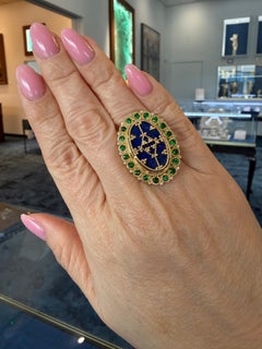 18K YG Lapis, Tsavorit und Diamant Silk Road Ring von Silvia Furmanovich