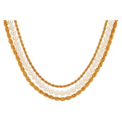 18K YG Mikimoto 4.5 MM Pearl Necklace