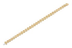 18K YG Oval Cut Natural Yellow Diamonds Tennis Bracelet Tw: 17.16 carats