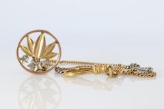 18k YG Pocket watch Chain. Antique Pocket Watch Curb chain.