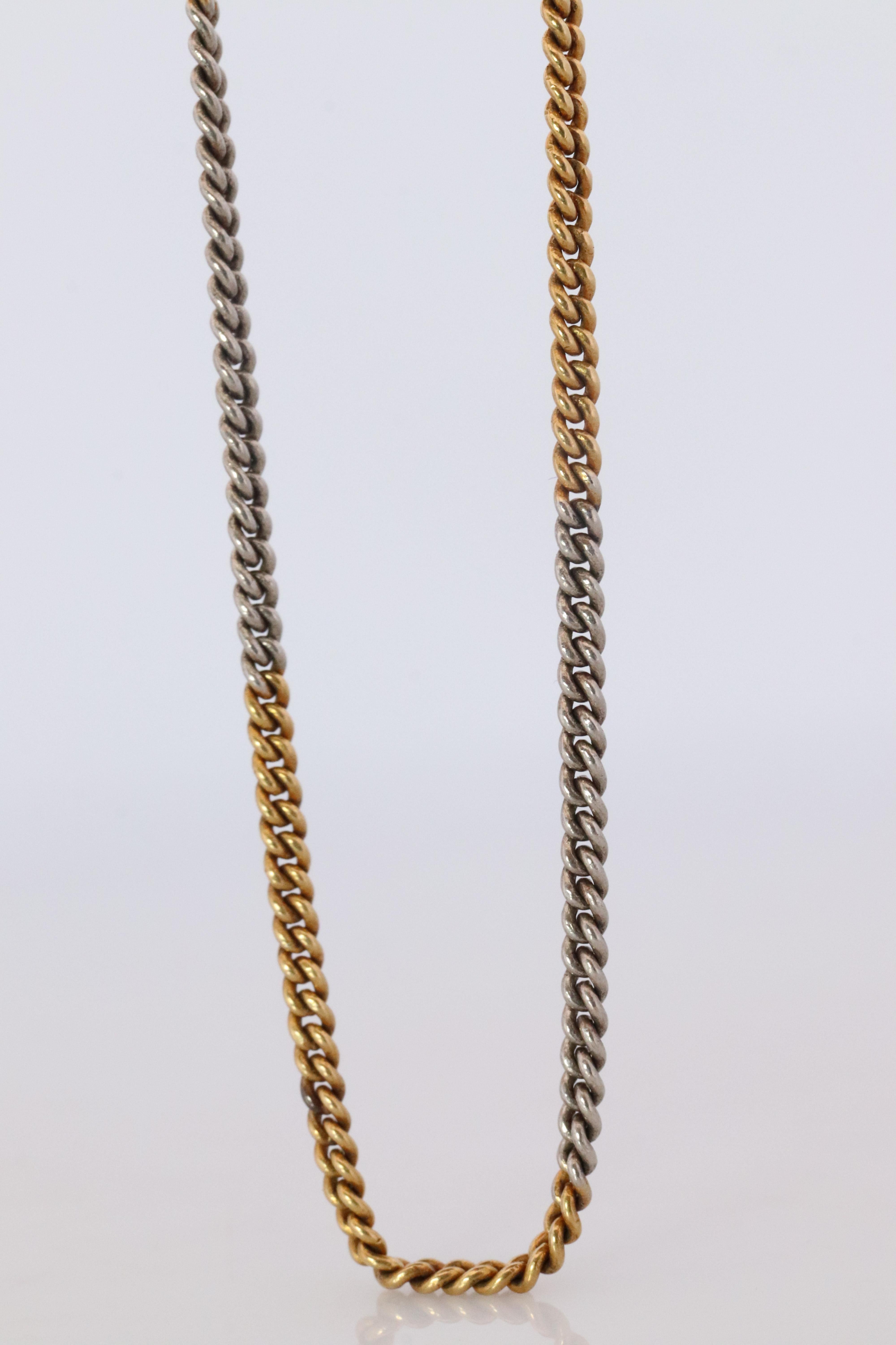 18k YG Taschenuhr Kette. Antike Taschenuhr Kandare Kette. im Angebot 3