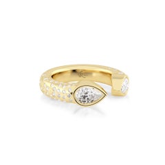 Ruben Manuel Sommer Damenring. 18K YG Ring Set w /VS weiße Diamanten, 5,02 Ctw