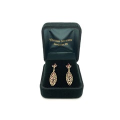 Pendientes antiguos de oro amarillo de 18 quilates con gota de rubí, diseño de finales del siglo XX