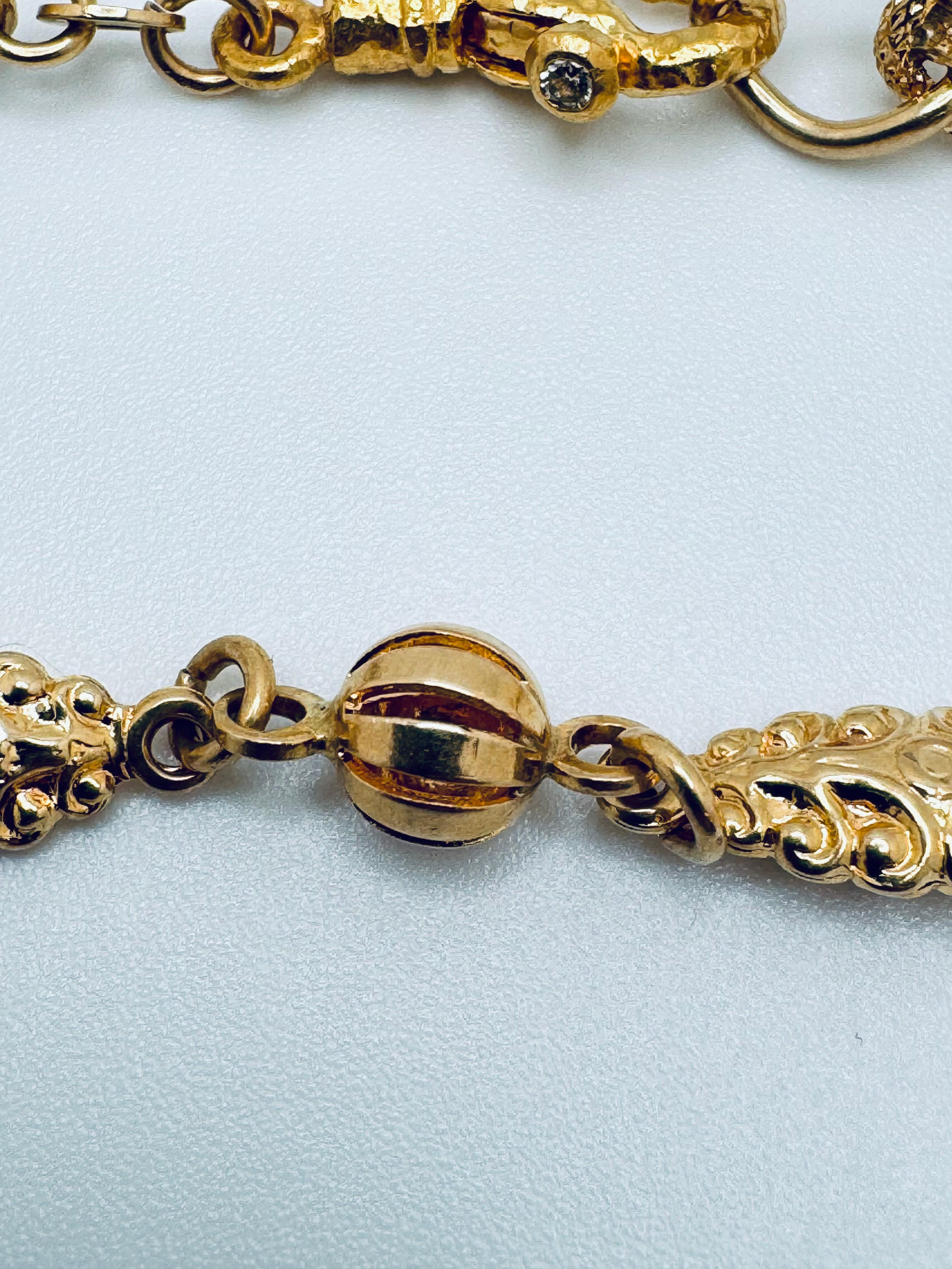 18K YG Spezial Design Link Halskette im Zustand „Gut“ im Angebot in Palm Desert, CA