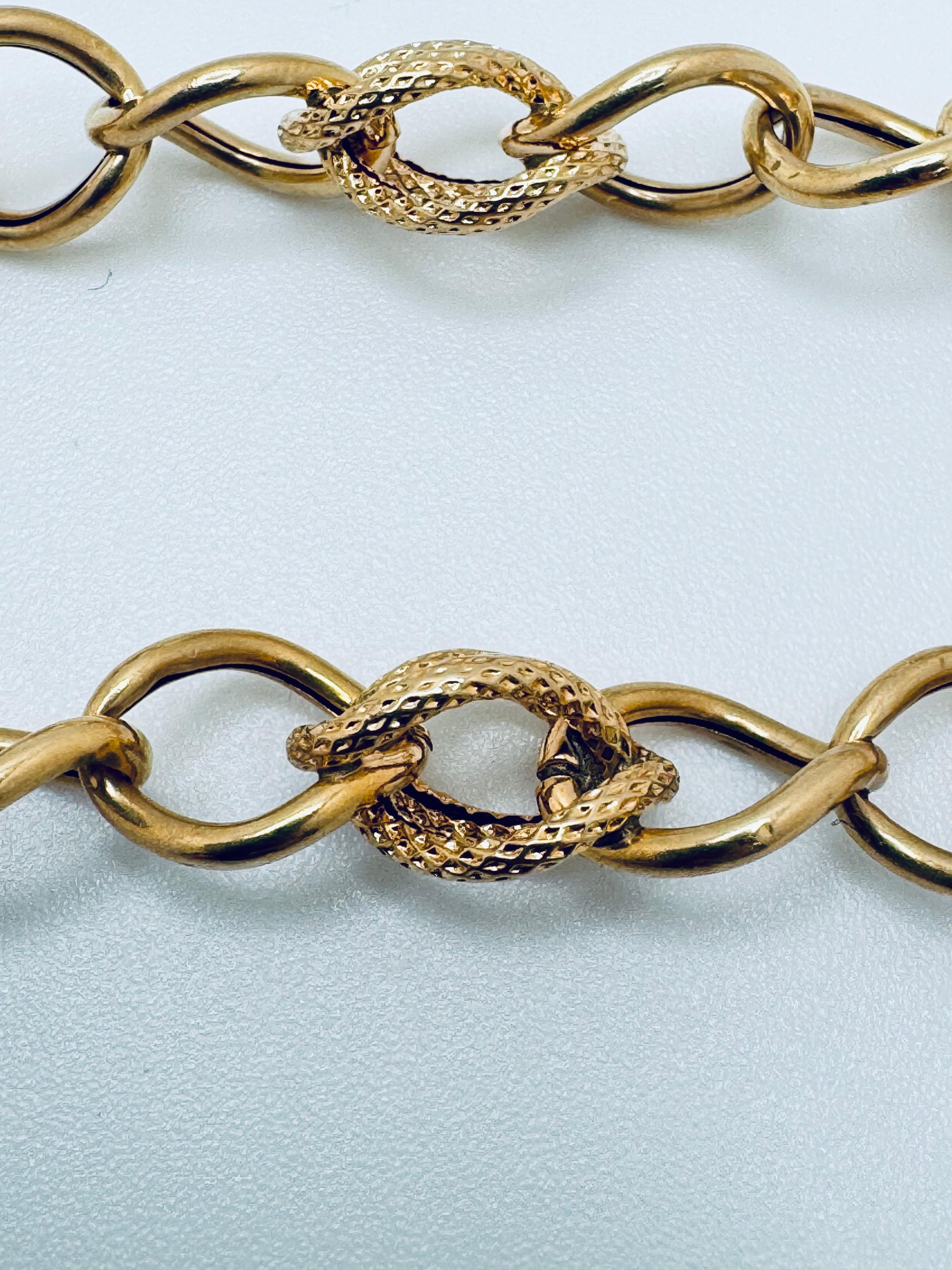 18K YG Spezial Design Link Halskette für Damen oder Herren im Angebot