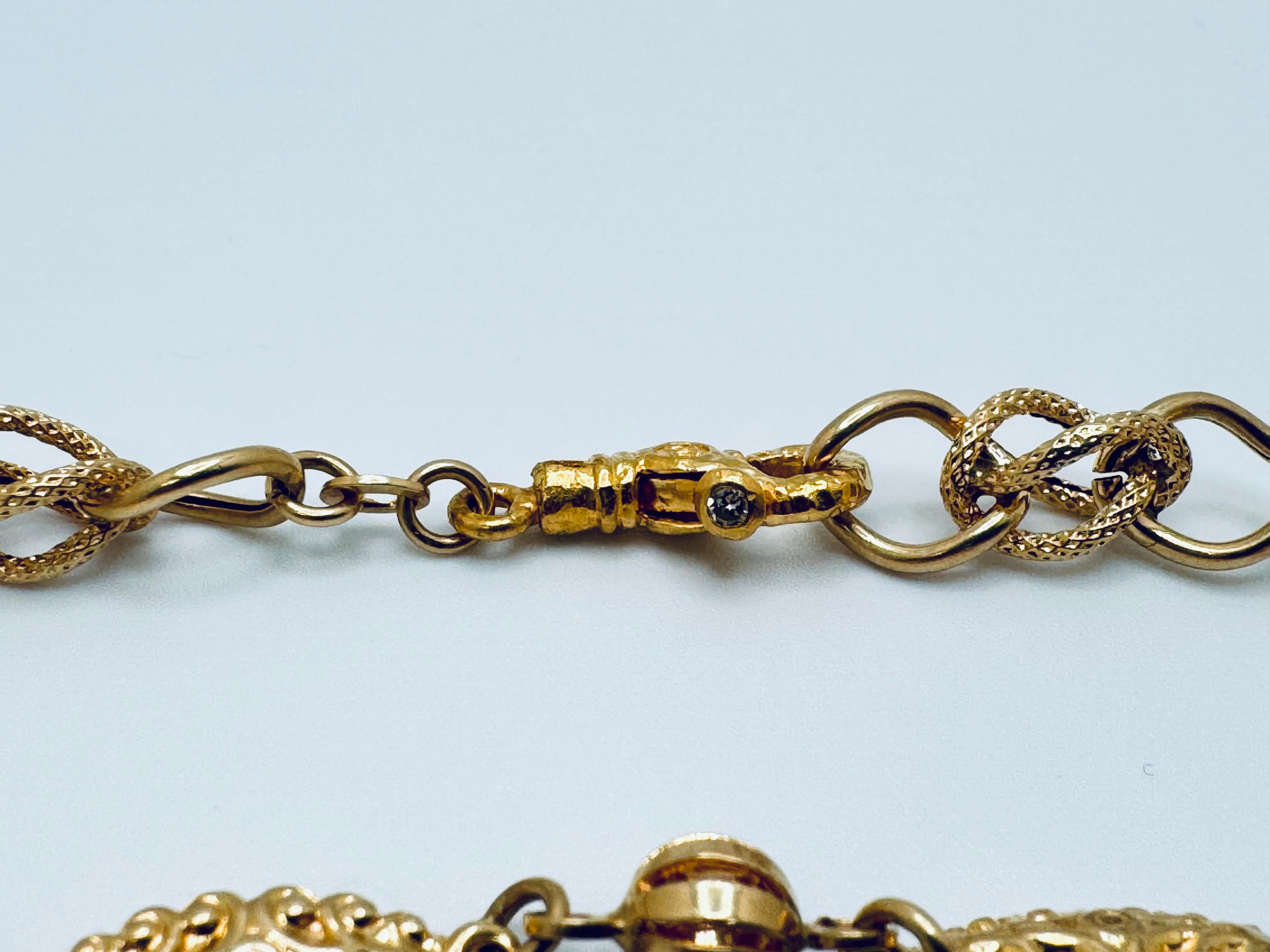 18K YG Spezial Design Link Halskette im Angebot 1