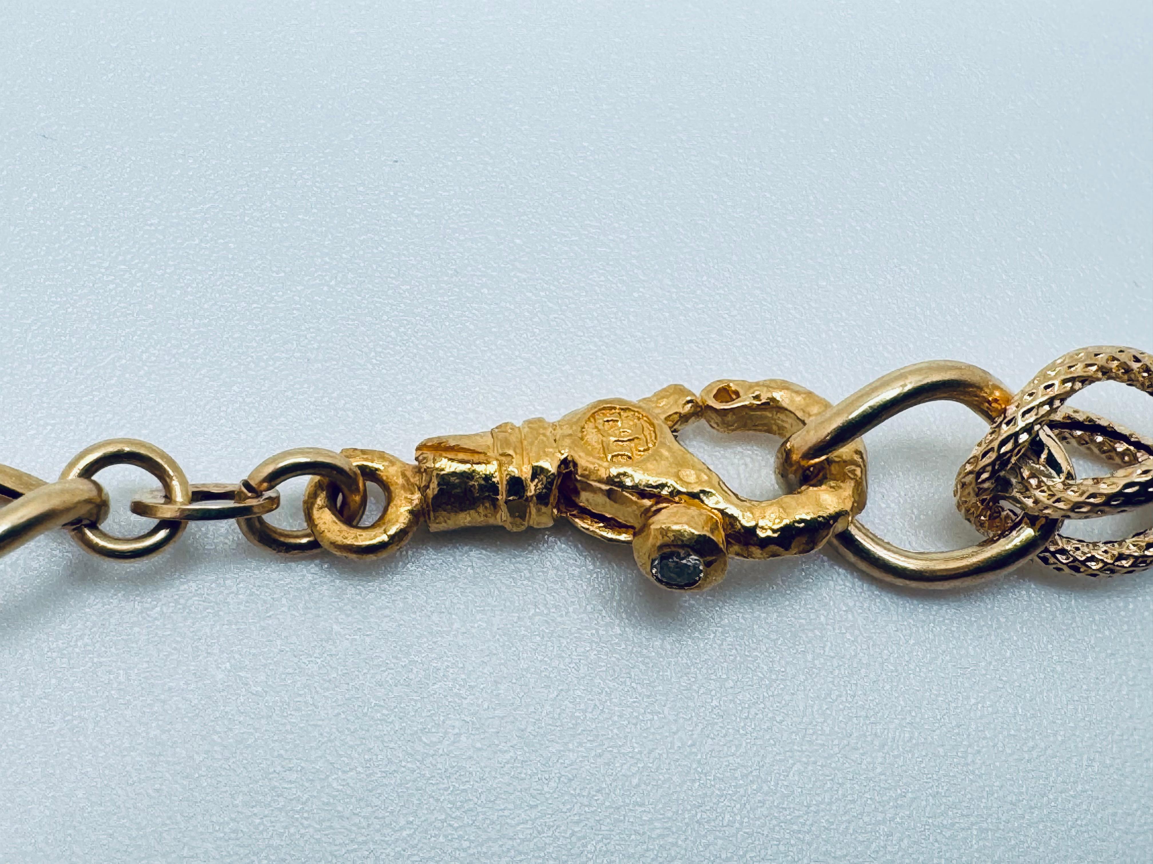 18K YG Spezial Design Link Halskette im Angebot 2