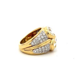 18K YG Two-Stone Ring with 8.27ct Fancy Yellow Oval and White Round Diamonds GIA