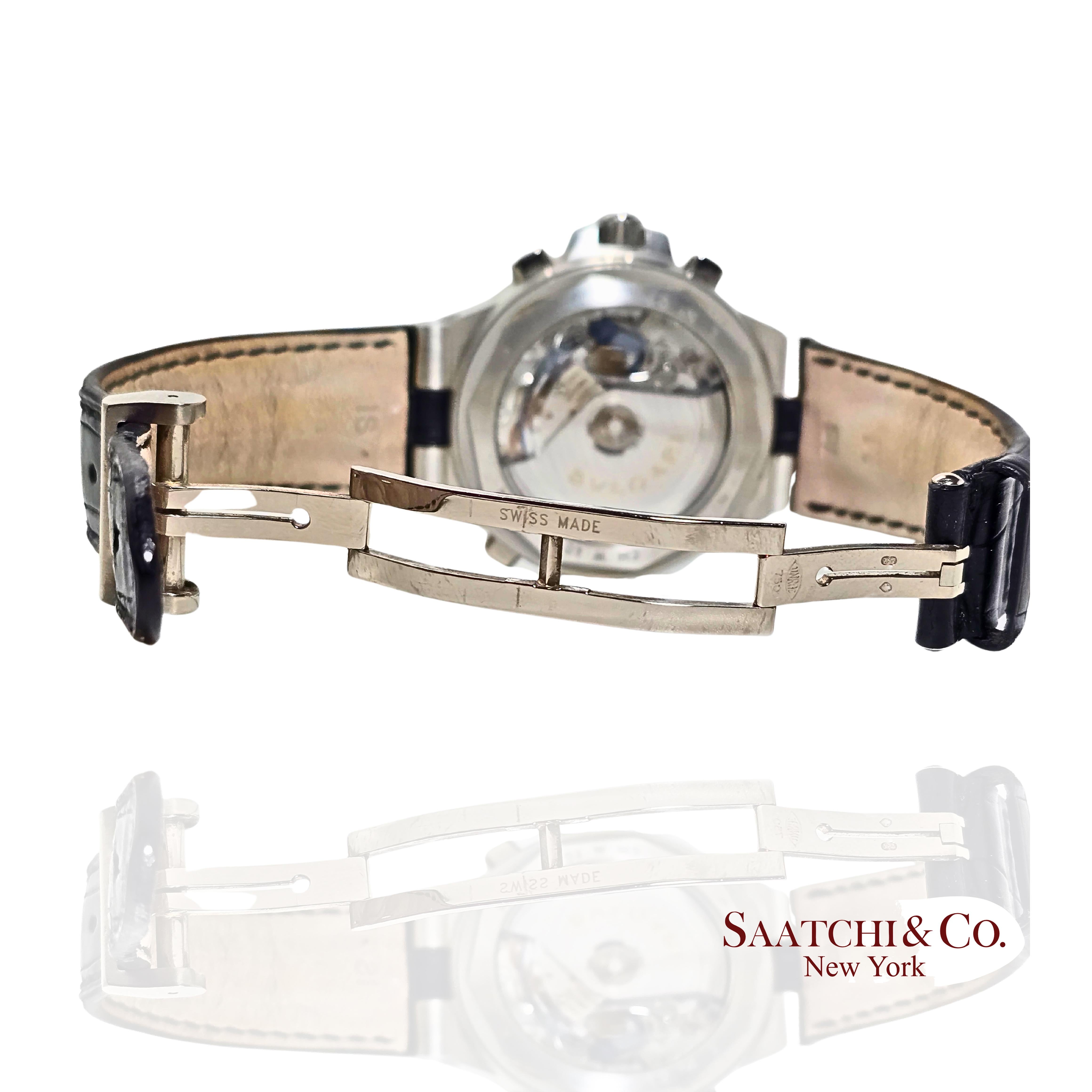 18k750 Weißgold Bvlgari Diagono Herrenuhr, Ref. CHW40GTA (Zeitgenössisch) im Angebot