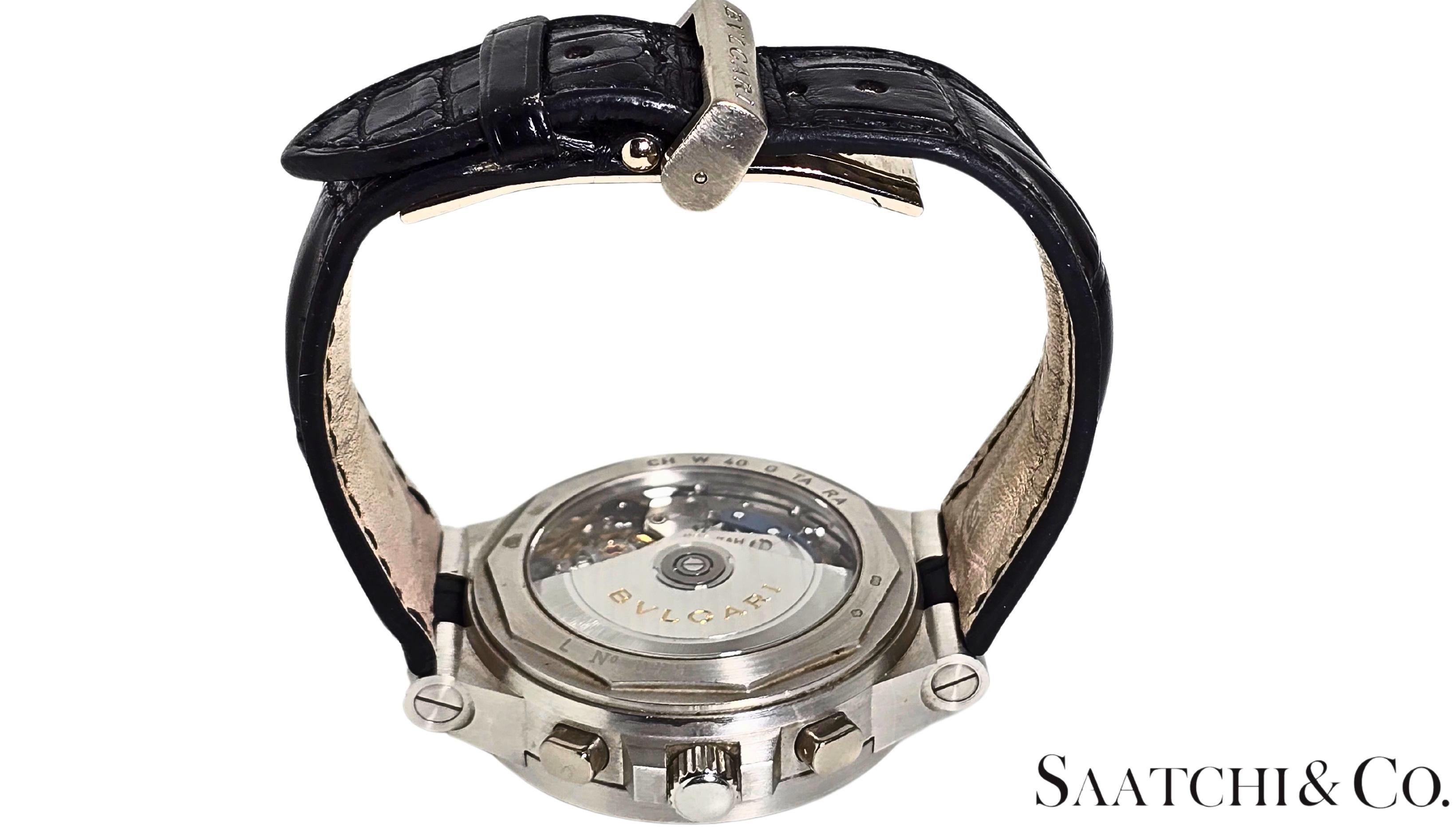 18k750 Weißgold Bvlgari Diagono Herrenuhr, Ref. CHW40GTA im Angebot 6