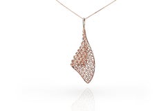 18karat Gold Pendant Necklace Rose Gold Diamond Pave Fashion Pendant Necklace