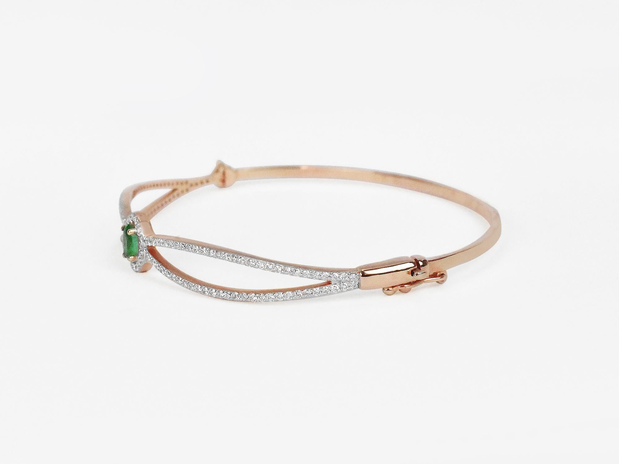 rose gold emerald bracelets