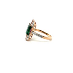 18 Karat Rose Gold Emerald, Ruby and Diamond Cocktail Ring