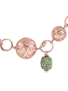 18 Karat Rose Gold Gr. 7.55, 925 Silver Gr. 2.80, Sapphire Carat 2.00, Necklace