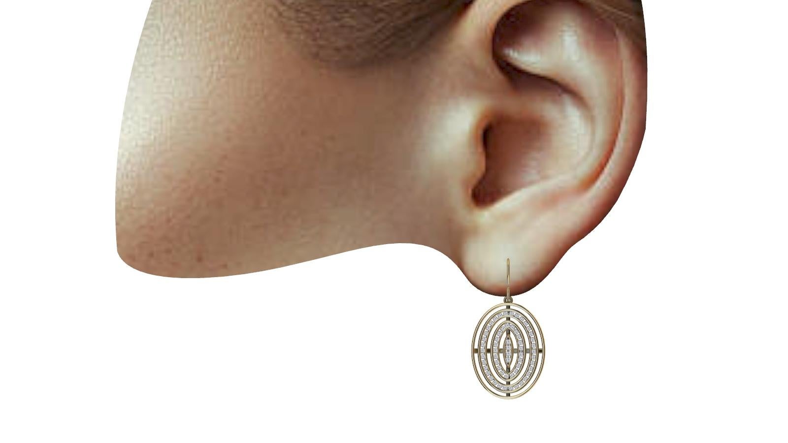 18 Karat Gelbgold Konkave Diamanten Ovale Ohrringe, Tiffany Designer, Thomas Kurila  schafft aus seinem  serie optischer Manschettenknöpfe. Open-Air-Reihe,  Inspiriert von Licht und Luft, ist dieser Ring  hält es interessant.  Betrachten Sie es als