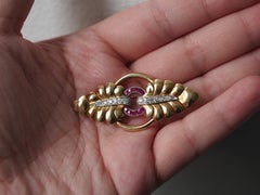 18Karat Yellow Gold Edwardian Ruby & Diamond Brooch