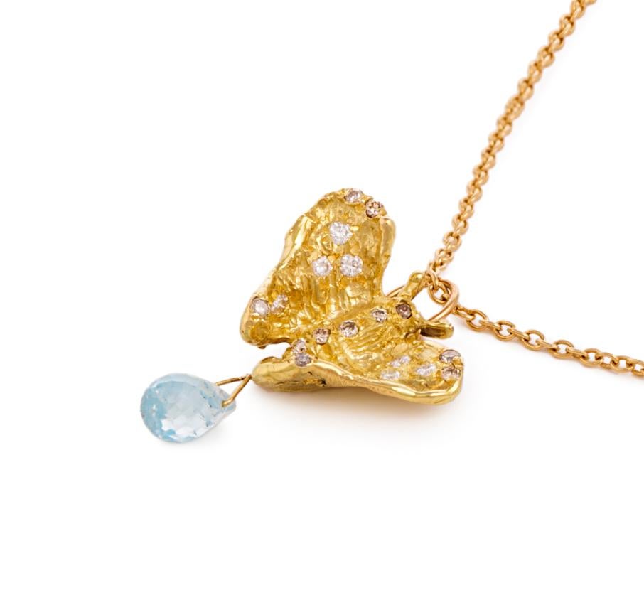 aquamarine butterfly necklace