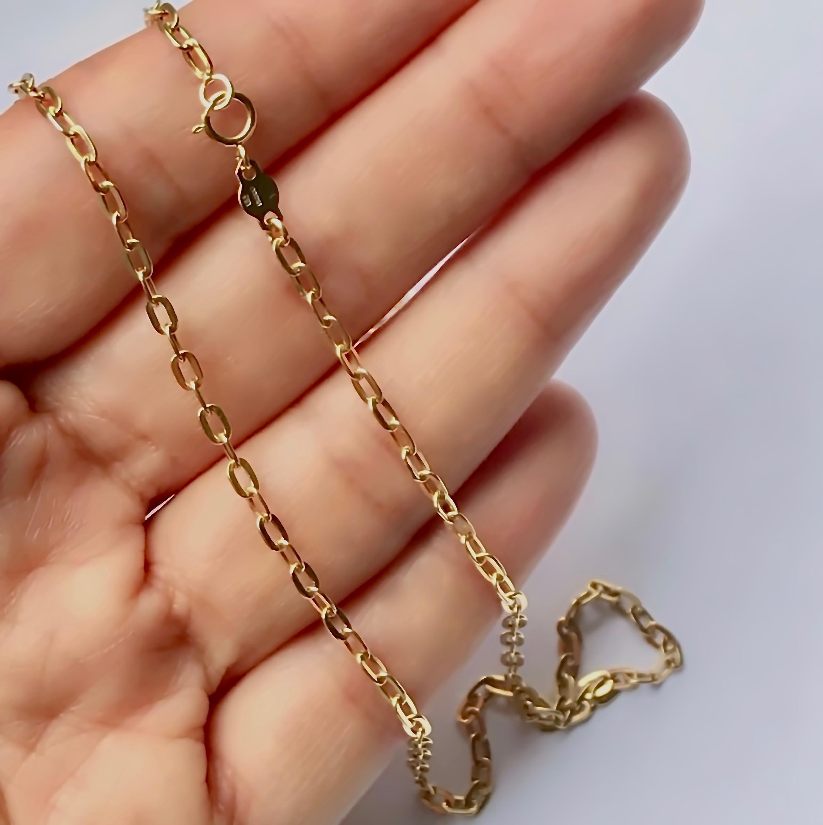 18 Karat Yellow Gold Link Chain Necklace In New Condition In London, GB