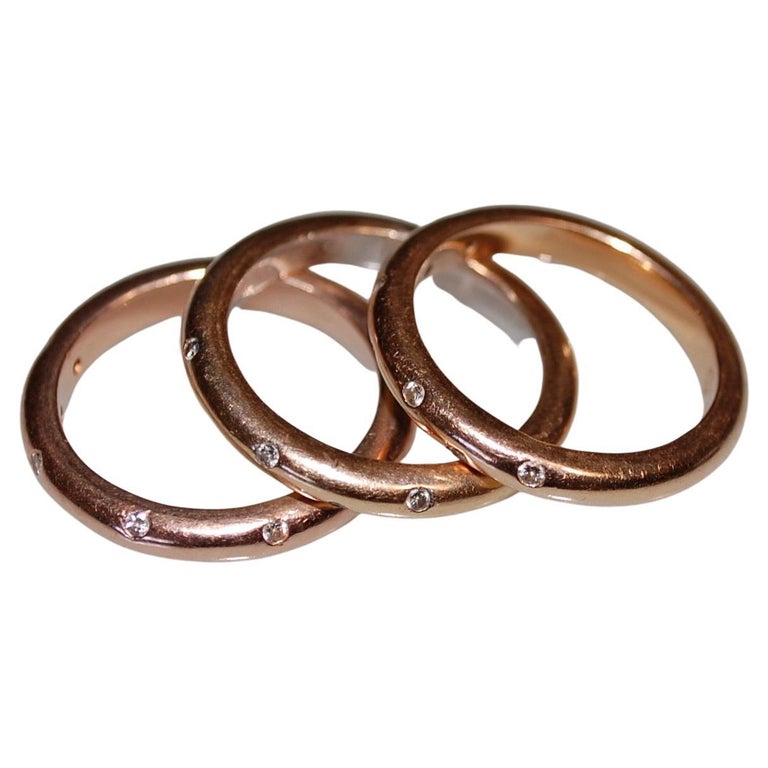 18kg Gold Three Band Rings with Diamond For Sale at 1stDibs