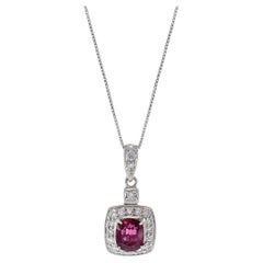 18KT/14KT White Gold Ruby And Diamond Pendant