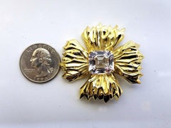 18kt 16ct Royal Medallion Brooch Pin Flaming Celtic Cross Vintage Prime*