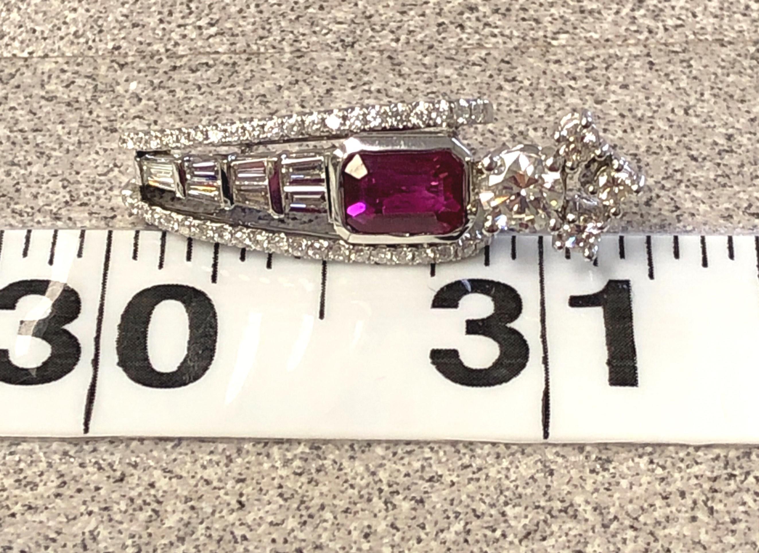 18kt 1.72ct Natural Ruby and 1.95ct Diamond Slide Pendant 1