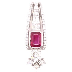 18kt 1.72ct Natural Ruby and 1.95ct Diamond Slide Pendant