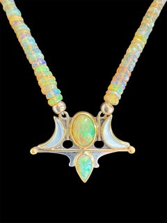 18kt, 24kt, Sterling Silver, Mother of Pearl & Opal, Heyoka Merrifield Pendant