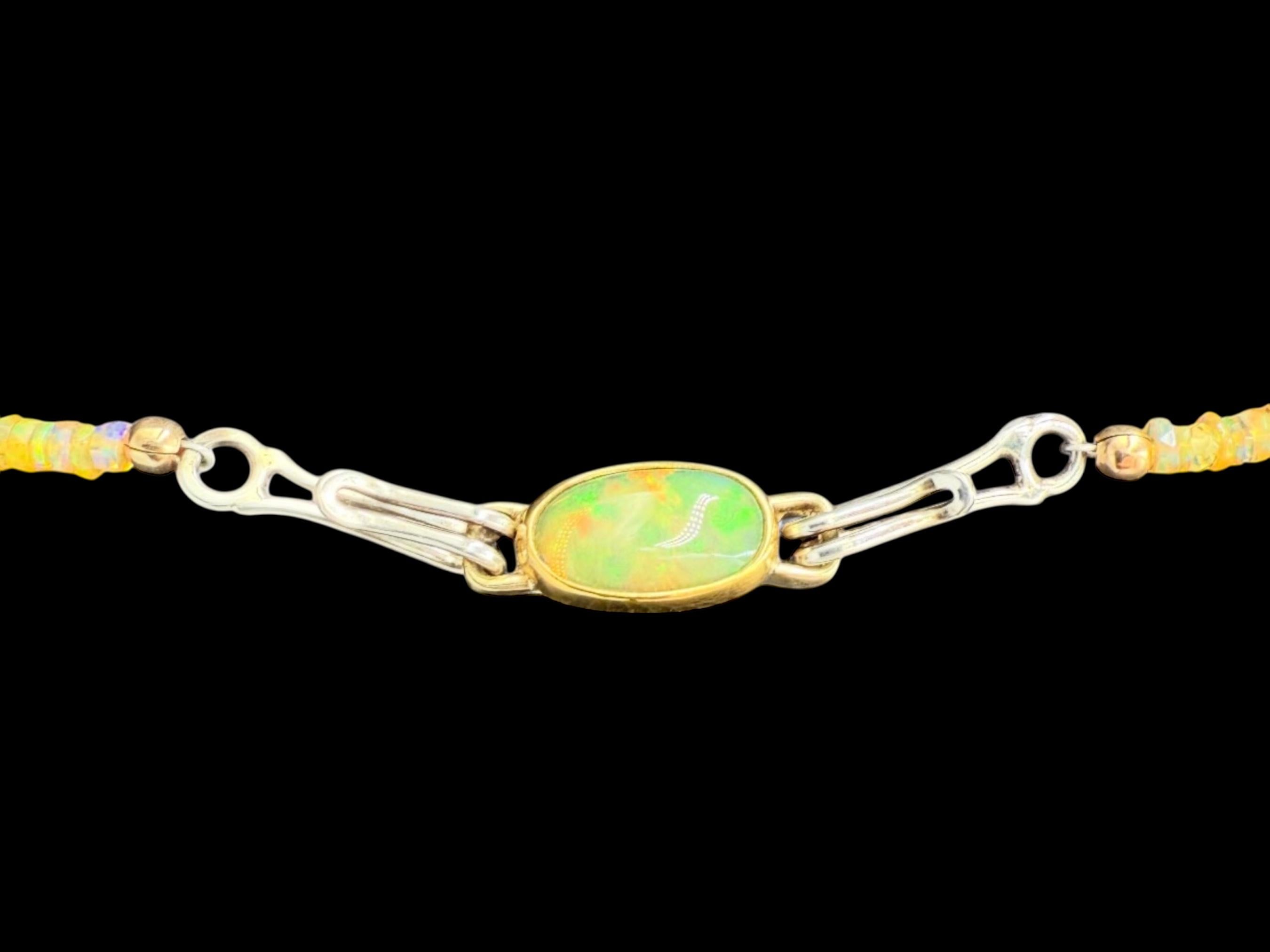 Ciondolo in argento Sterling 18kt, 24kt, madreperla e opale in vendita 2